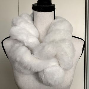 NWOT Faux Fur Neck Muffler with Pompom Button